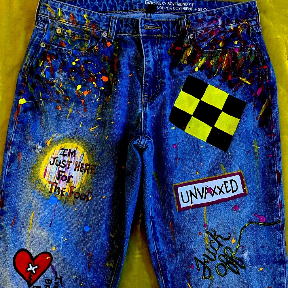 Womens Hand painted jeans